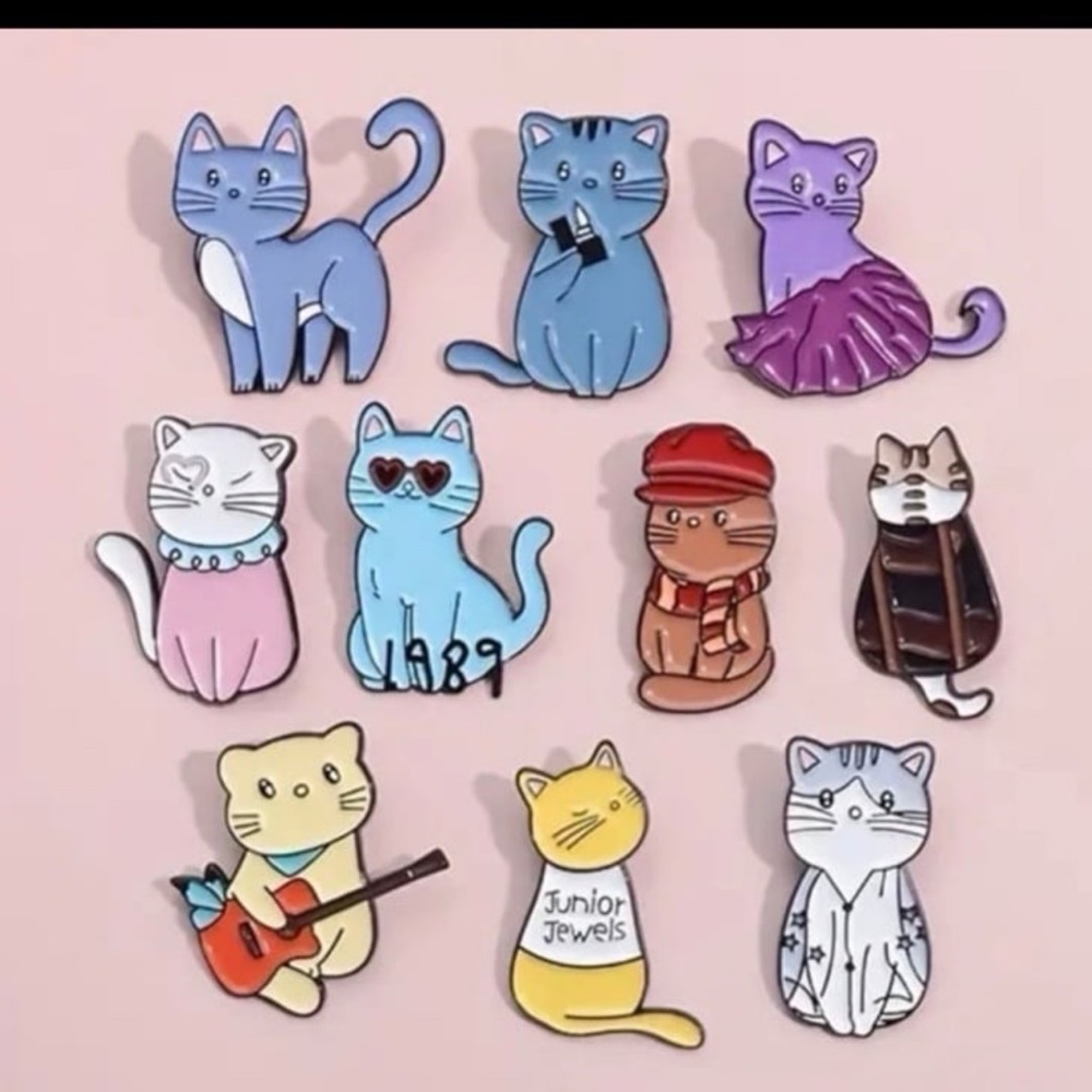 Taylor Swift enamel cat pin eras tour set of 10